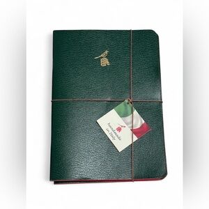 Bieffe green Approx. 5.5 x 8 leather lined notebook 3 pk